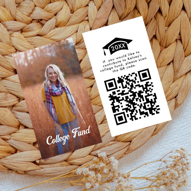 Boho College Fund QR Code Graduation Party Insert (Creator Uploaded)