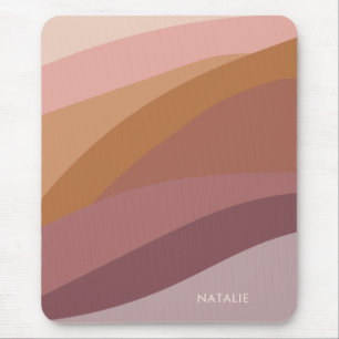 Boho Colorful Abstract Retro Name Mouse Pad