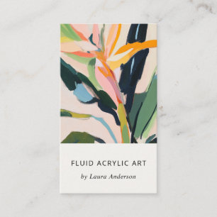 Boho Colorful Birds Of Paradise Painted Floral Business Card