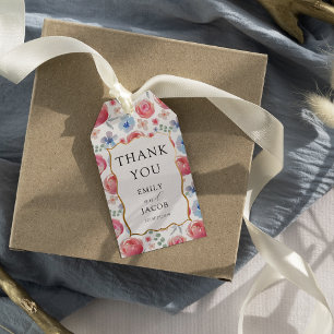 Boho Colorful Watercolor Floral Wedding Favor Gift Tags