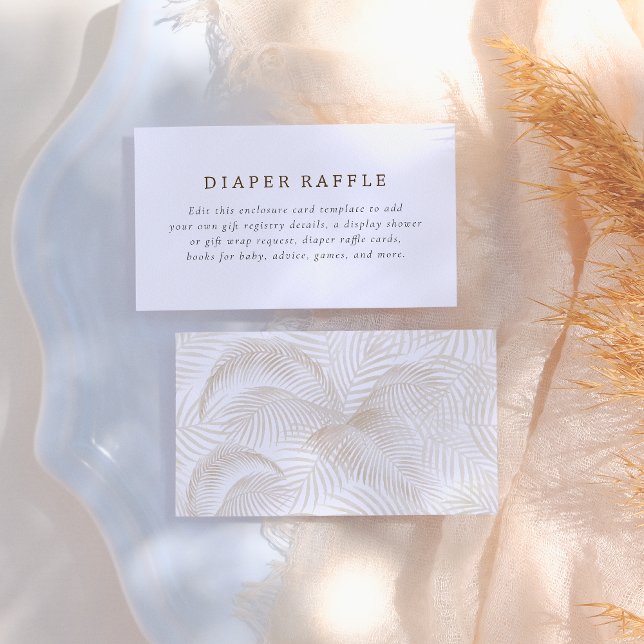 Boho Colour Palm Leaves Minimalist Baby Shower Enclosure Card (Creator Uploaded)