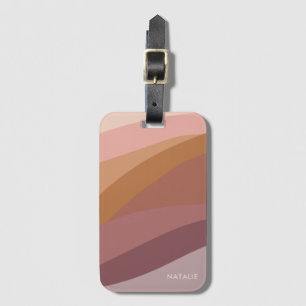 Boho Colourful Abstract Retro Name Luggage Tag