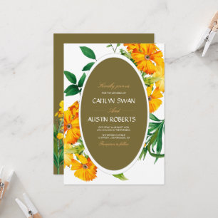boho colourful botanical wildflowers modern invitation