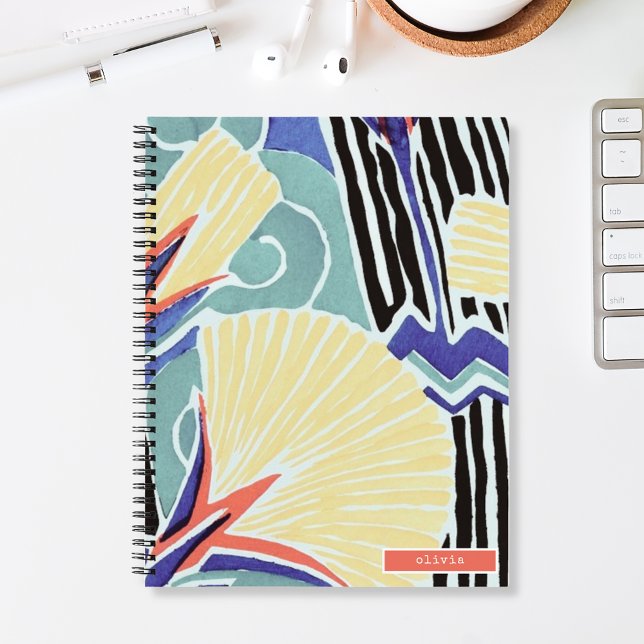 Boho Colourful Floral Abstract Art by E.A. Séguy Notebook (Creator Uploaded)