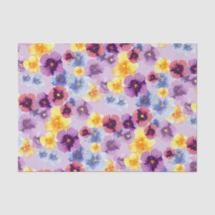 Boho Colourful Flowers Purple Pansy Lavender Craft Tissue Paper