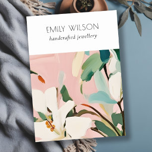 Boho Colourful Painted Floral Blank Jewellery Disp Business Card