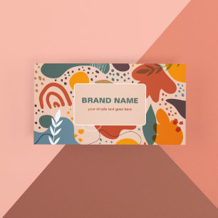 Boho Colourful Pattern Abstract Hand Drawn Retro Business Card