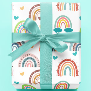 Boho Colourful Rainbows  Wrapping Paper