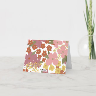 Boho Colourful Wildflower Thank you card