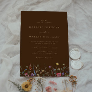 Boho Colourful Wildflower Wedding Invitation