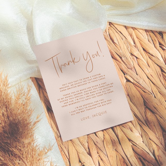 Boho Colours Brunch & Bubbly Bridal Shower Thank You Card (Creator Uploaded)