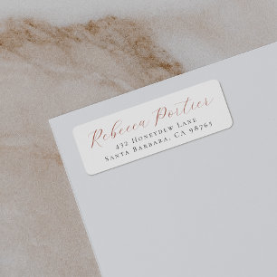 Boho Colours Elegant Script Simple Return Address