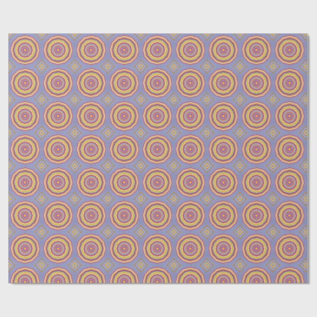 Boho Concentric Circles Pattern Wrapping Paper (Flat)