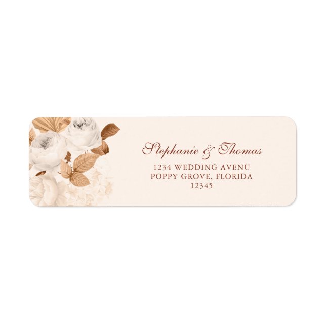 Boho Copper and White Return Address Label (Front)