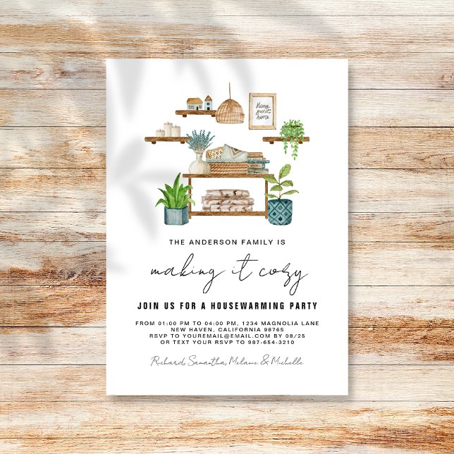 Boho Cosy Plants Housewarming Party Invitation (Creator Uploaded)
