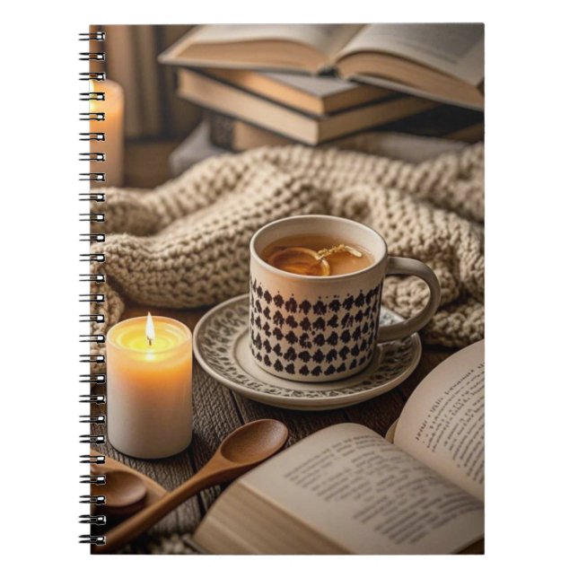Boho Cosy Warm Candle lights  Notebook (Front)