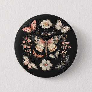 Boho Cottagecore Monarch Butterfly 6 Cm Round Badge