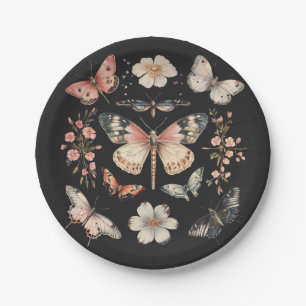 Boho Cottagecore Monarch Butterfly Paper Plate