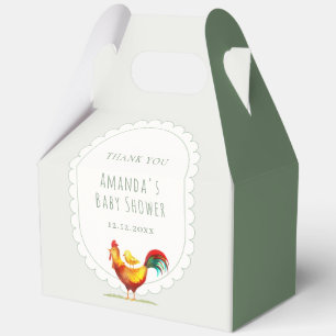 Boho Cottagecore Rooster Little Chick Baby Shower Favour Box