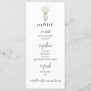 Boho Country Chic Dinner Menu