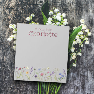 Boho Country Floral daisy watercolor grey Notepad