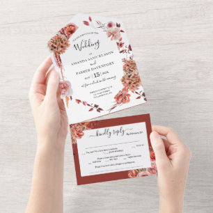 Boho Country Floral Wedding Invitation