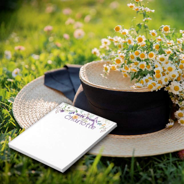 Boho Country wildflower watercolor  purple Notepad (Creator Uploaded)