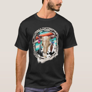 BOHO COW Leopard Cow Pattern Serape Print Cowgirl  T-Shirt