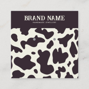 Boho cow pattern Earrings Display Card