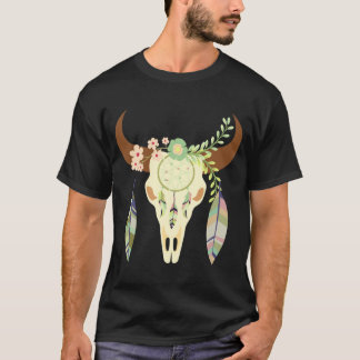 Boho Cow Skull Dreamcatcher - T-Shirt