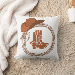 Boho Cowboy Boots Western  Cushion