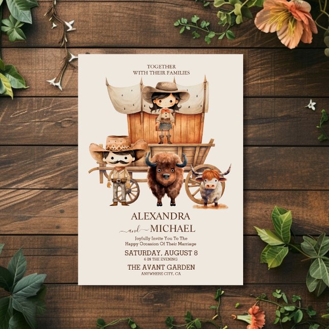 Boho Cowboy Boots Western Wedding Invitation (Creator Uploaded)