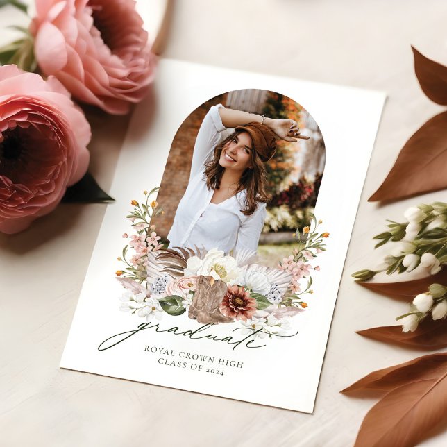 Boho Cowgirl Country Western Graduation Party  Invitation (Boho Cowgirl Country Western Graduation Party Invitation)