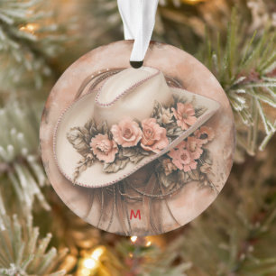 Boho Cowgirl Western Floral Ornament