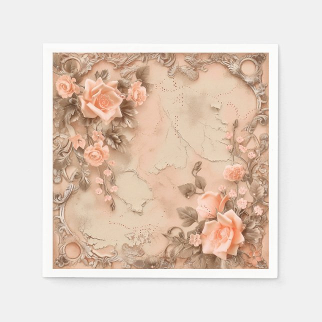 Boho Cowgirl Western Floral Wedding Napkins (Front)