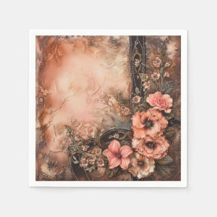 Boho Cowgirl Western Floral Wedding Napkins