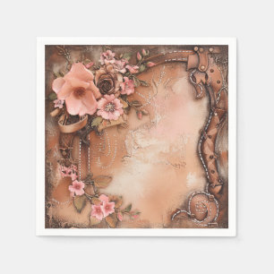 Boho Cowgirl Western Floral Wedding Napkins