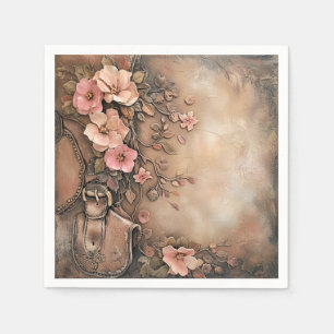 Boho Cowgirl Western Floral Wedding Napkins