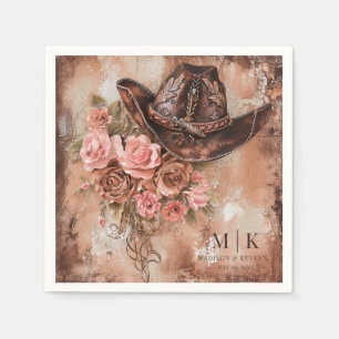 Boho Cowgirl Western Florals Wedding Napkins