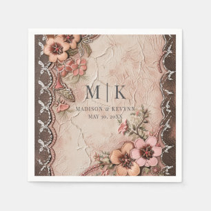 Boho Cowgirl Western Florals  Wedding Napkins
