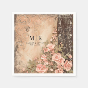 Boho Cowgirl Western Florals Wedding Napkins