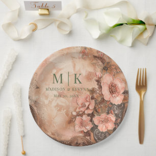 Boho Cowgirl Western Florals  Wedding  Paper Plate