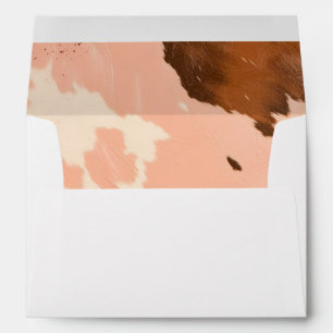 Boho Cowhide Peach Blush Western Cow Envelope