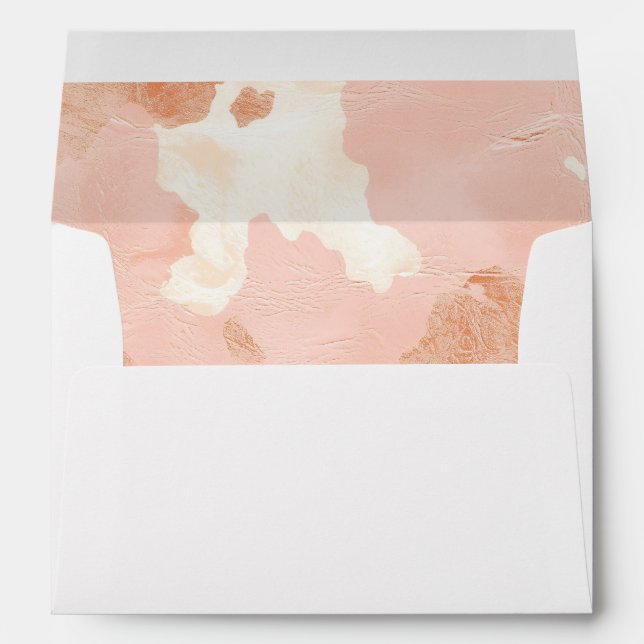 Boho Cowhide Pink Blush Western Cow Print envelope (Back (Bottom))