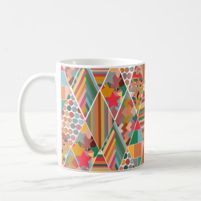 Boho Crazy Quilt Coffee Mug (Left)