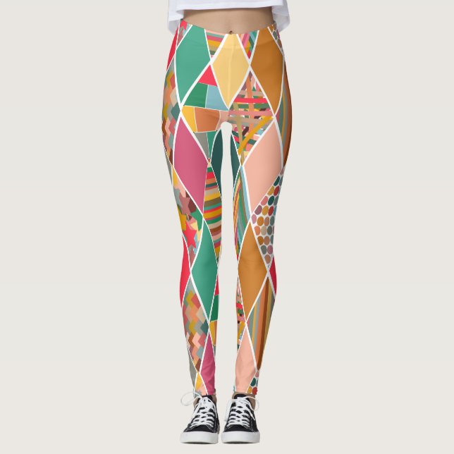 Boho Crazy Quilt Leggings (Front)