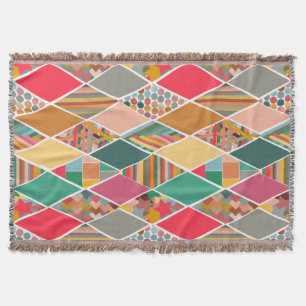 Boho Crazy Quilt Throw Blanket