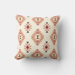 Boho Cream and Dusty Pink Southwest Aztec Design Cushion