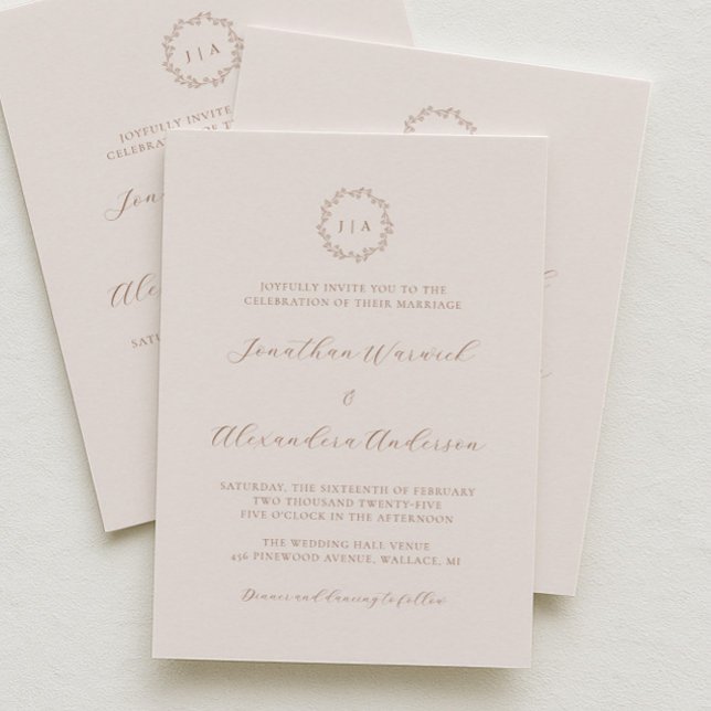 Boho Cream and Terracotta Fall Wedding Invitation (Creator Uploaded)