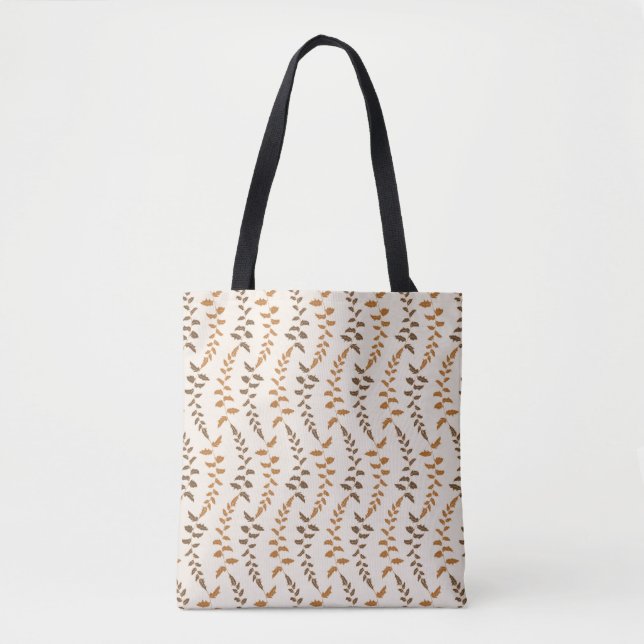Boho Cream Fern Strings - seamless pattern. Tote Bag (Front)